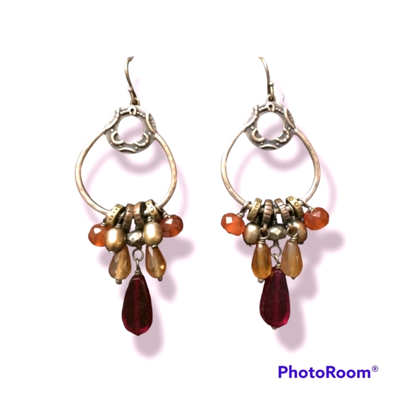 Silpada Silver Radiate Chandelier and Gemstone earrings - Picture 5 of 8
